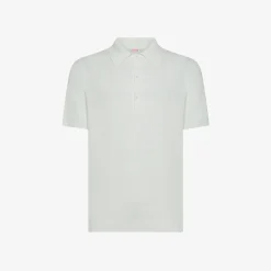 Outlet Polo in maglia di cotone bianco panna Uomo Maglie