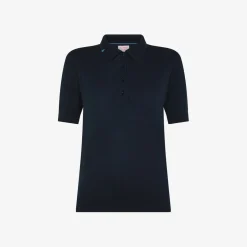 Fashion Polo in maglia di cotone blu navy Donna Maglie