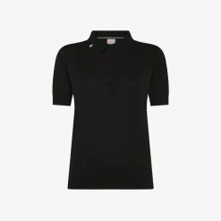 Hot Polo in maglia di cotone nero Donna Maglie
