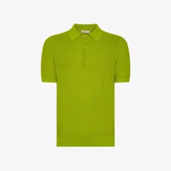 Clearance Polo in maglia di cotone verde oliva Uomo Maglie