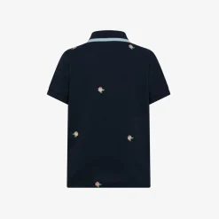 Clearance Polo in piquet con ricami blu navy Bambino Polo