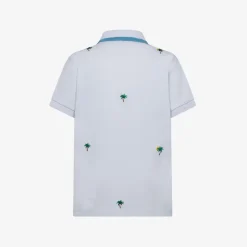Clearance Polo in piquet con ricami turchese Bambino Polo