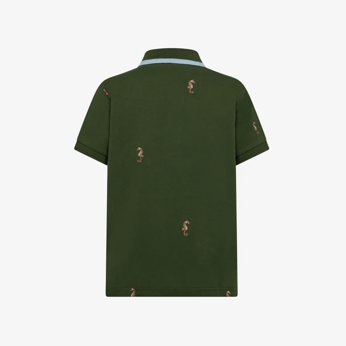 Hot Polo in piquet con ricami verde scuro Bambino Polo