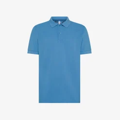 Discount Polo in piquet di cotone avio Uomo Polo