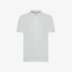 Clearance Polo in piquet di cotone bianco panna Uomo Polo