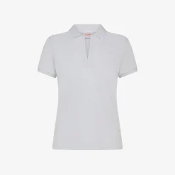 Fashion Polo in piquet di cotone bianco con logo in strass Donna Polo