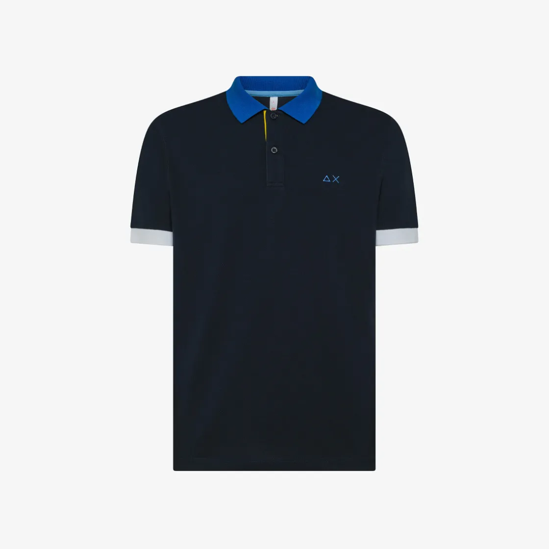 Discount Polo in piquet di cotone blu navy Uomo Polo