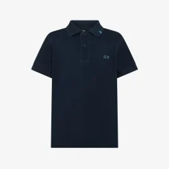Clearance Polo in piquet di cotone blu navy Bambino Polo