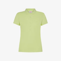 Best Polo in piquet di cotone giallo limone con logo in strass Donna Polo
