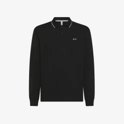Clearance Polo in piquet di cotone nero Uomo Polo