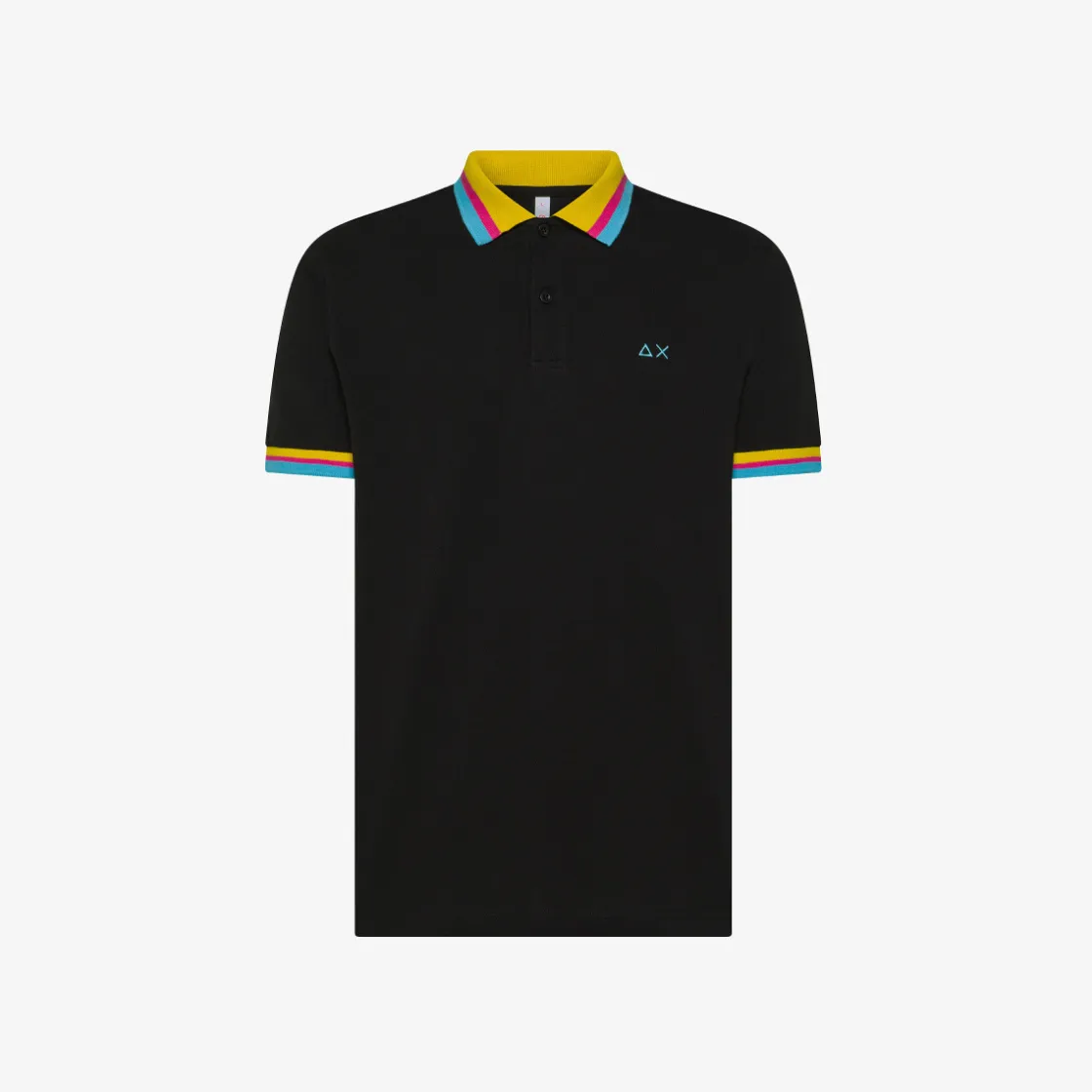 Outlet Polo in piquet di cotone nero Uomo Polo
