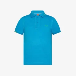 New Polo in piquet di cotone ottanio chiaro Bambino Polo|Beachwear Bimbo