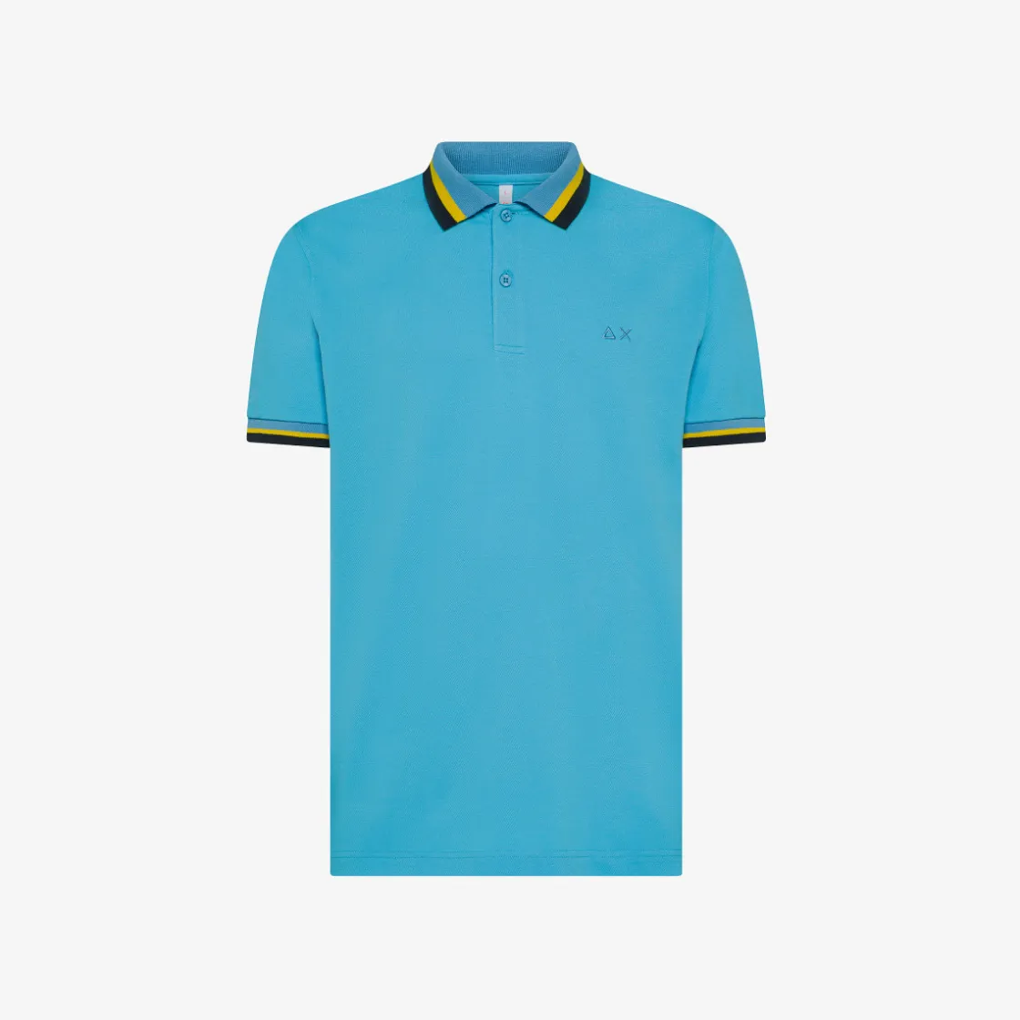 Online Polo in piquet di cotone turchese Uomo Polo