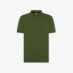 Clearance Polo in piquet di cotone verde scuro Uomo Polo