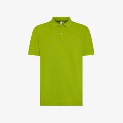 Online Polo in piquet di cotone verde oliva Uomo Polo