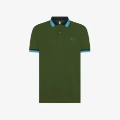 Online Polo in piquet di cotone verde scuro Uomo Polo