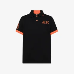 Fashion Polo nera con bottoni fluo Bambino Polo