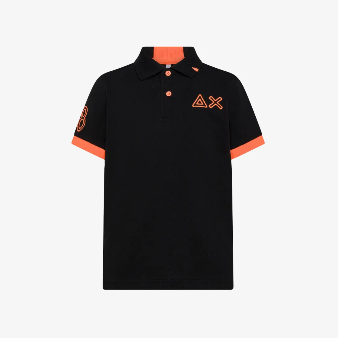 Fashion Polo nera con bottoni fluo Bambino Polo