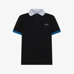 Hot Polo nera con dettagli a contrasto Bambino Polo