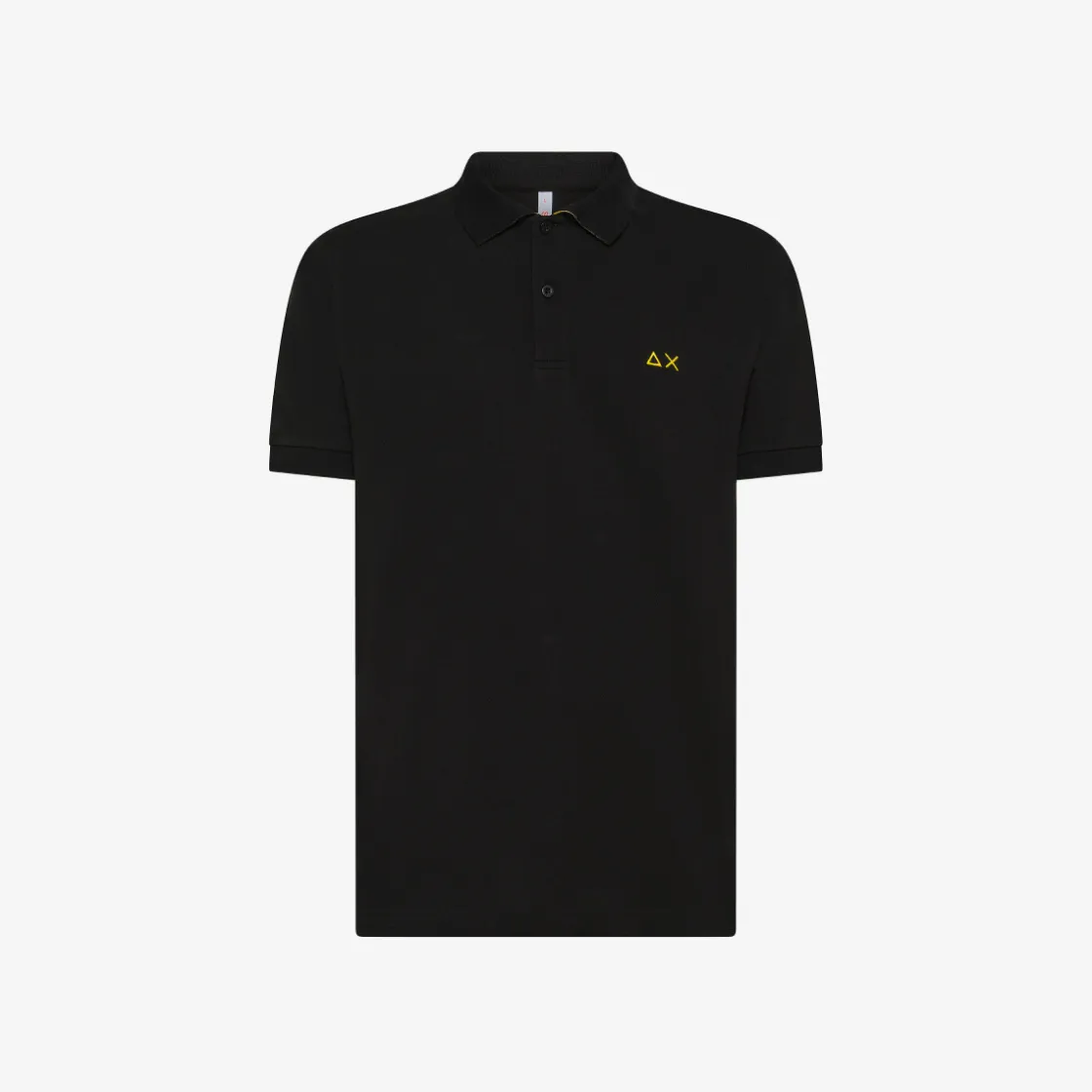 Online Polo nera con stampa floreale Uomo Polo