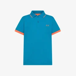 Discount Polo ottanio chiaro con dettagli fluo Bambino Polo