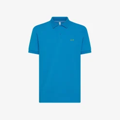 Fashion Polo ottanio chiaro con logo ricamato Uomo Polo