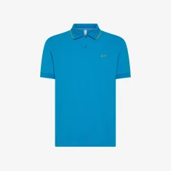 Hot Polo ottanio chiaro con riga a contrasto Uomo Polo