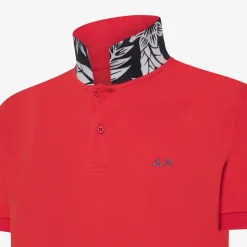 Best Polo rossa con stampa floreale Uomo Polo