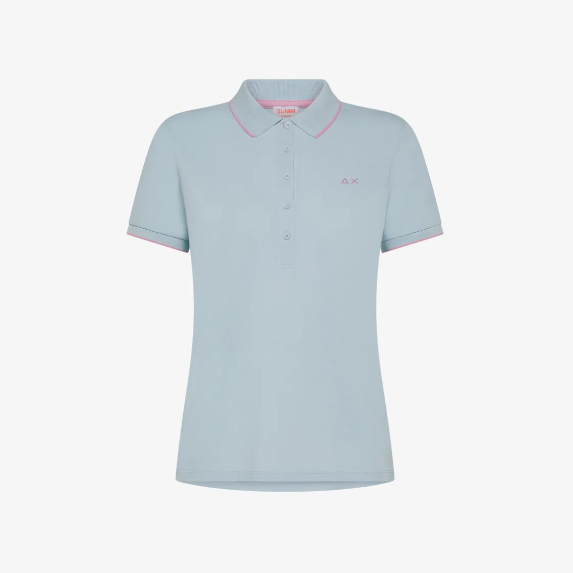 Hot Polo slim fit in cotone azzurro Donna Polo