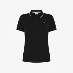 Clearance Polo slim fit in cotone nero Donna Polo