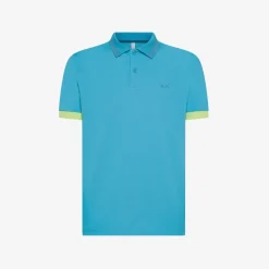 New Polo turchese con maxi riga Bambino Polo
