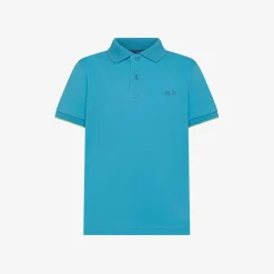 New Polo turchese con riga a contrasto Bambino Polo