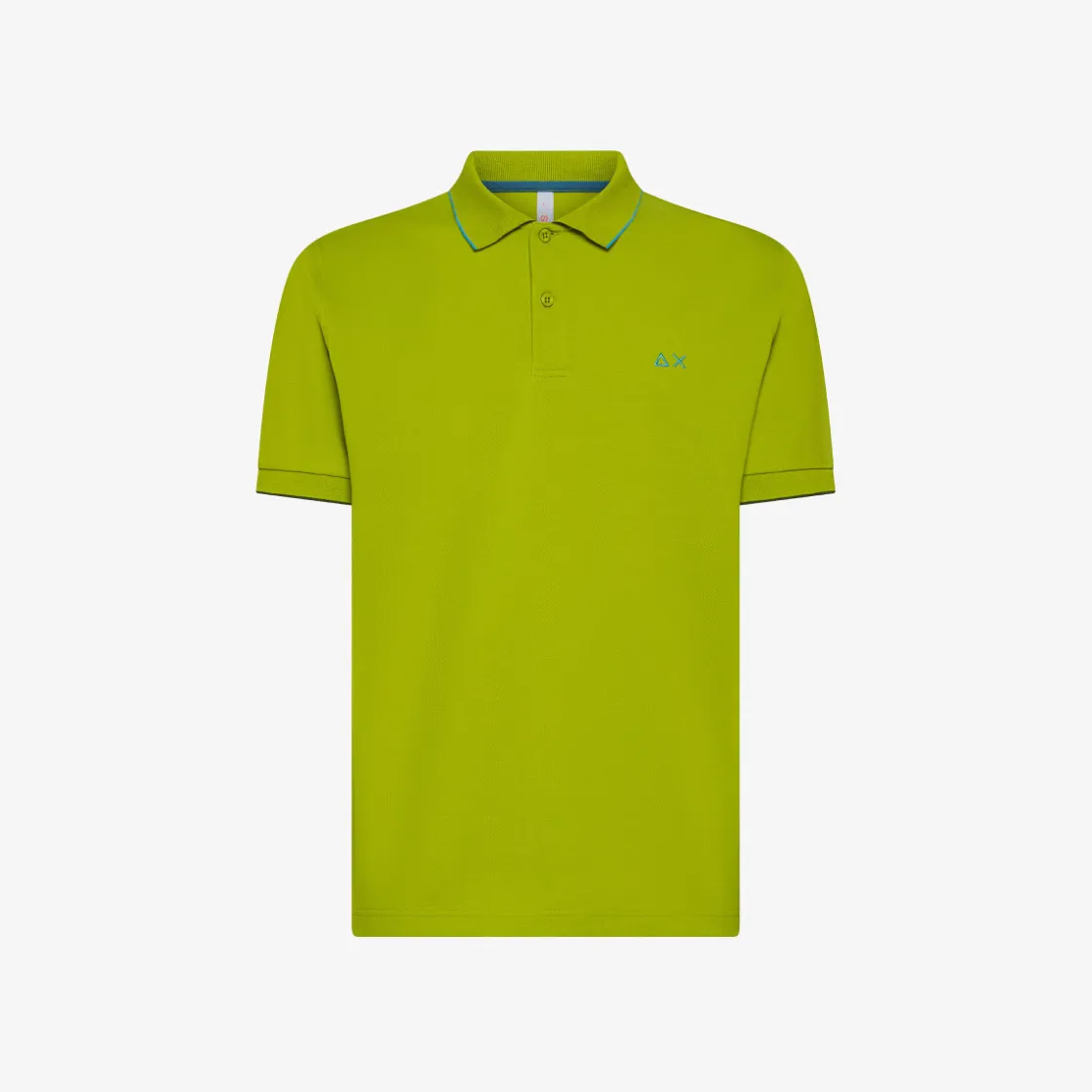 Outlet Polo verde oliva con riga a contrasto Uomo Polo