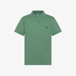 Fashion Polo verde salvia con logo ricamato Bambino Polo