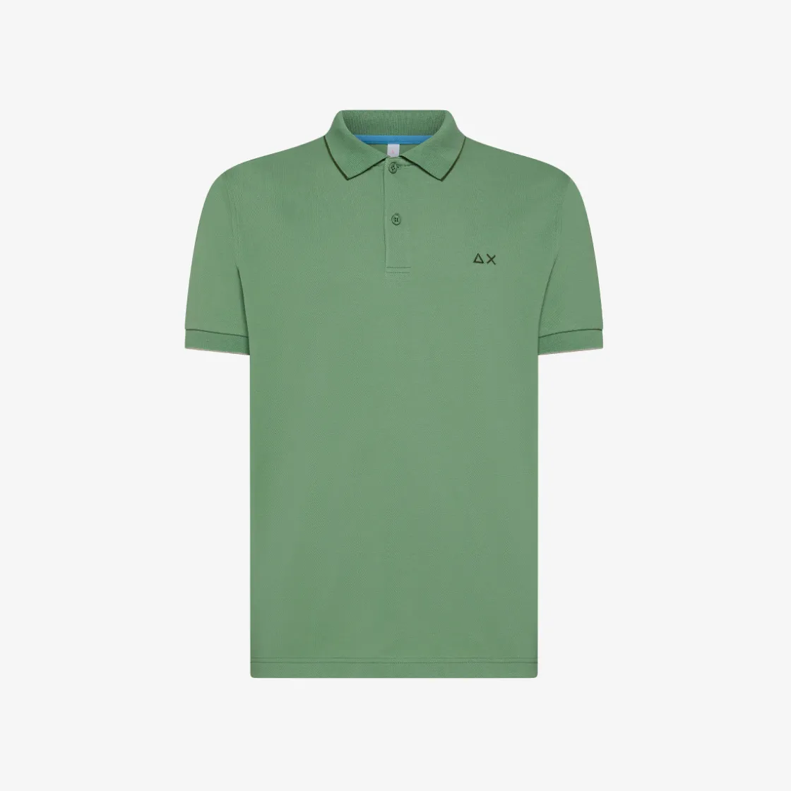 Outlet Polo verde salvia con riga a contrasto Uomo Polo