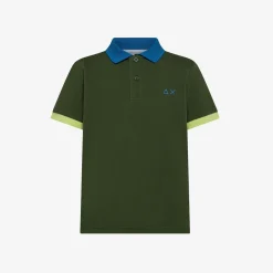 Discount Polo verde scuro con dettagli a contrasto Bambino Polo