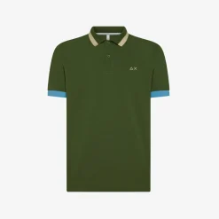 Hot Polo verde scuro con maxi riga Bambino Polo