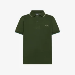 Sale Polo verde scuro con riga a contrasto Bambino Polo