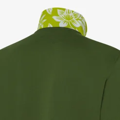 Sale Polo verde scuro con stampa floreale Uomo Polo
