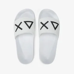 Online Sandali slide in PU bianco Uomo Ciabatte|Accessori