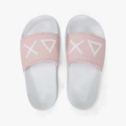 Hot Sandali slide in PU bianco e rosa Bambino Ciabatte|Accessori