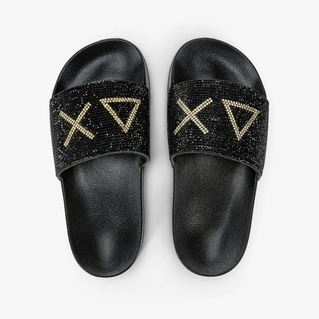 Sale Sandali slide in PU nero con strass Bambino Ciabatte|Accessori