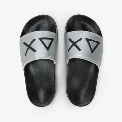 Hot Sandali slide in PU nero e argento Bambino Ciabatte|Accessori