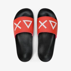 Discount Sandali slide in PU nero e lampone Uomo Ciabatte|Accessori