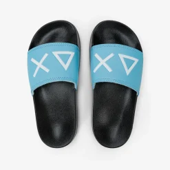 Best Sandali slide in PU nero e turchese Bambino Ciabatte|Accessori