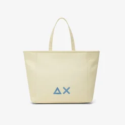 Clearance Shopping bag Jacqueline in canvas di cotone bianco panna Donna Borse