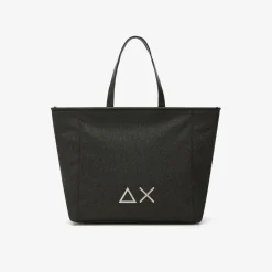 Online Shopping bag Jacqueline in PU glitterato nero Donna Borse