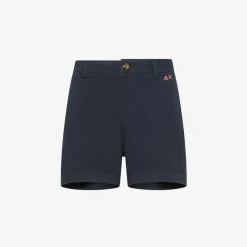 Fashion Shorts in cotone blu navy Donna Pantaloni|Beachwear Donna