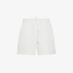 New Shorts in felpa di cotone bianco panna Donna Pantaloni|Felpe