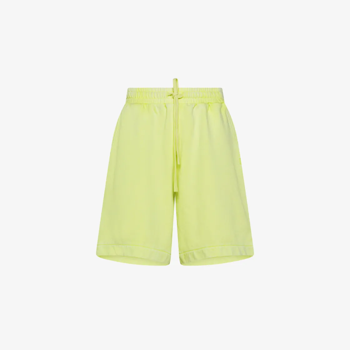 Best Shorts in felpa giallo limone con trattamento marble Donna Pantaloni|Felpe